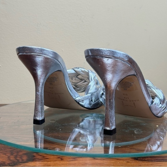 Marc Fisher Draya Square Toe Slide in silver - Picture 11 of 16